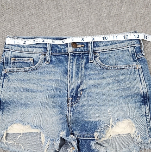 Hollister Light Wash Distressed High Rise Short Shorts Vintage Stretch Size1/25 - Picture 6 of 8